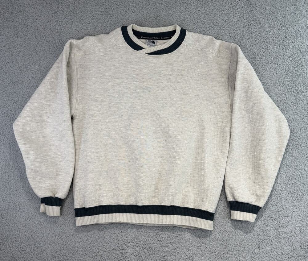 Vintage 90 Russell Athletic Crewneck Sweatshirt Blue Men Size Large Made In USA
